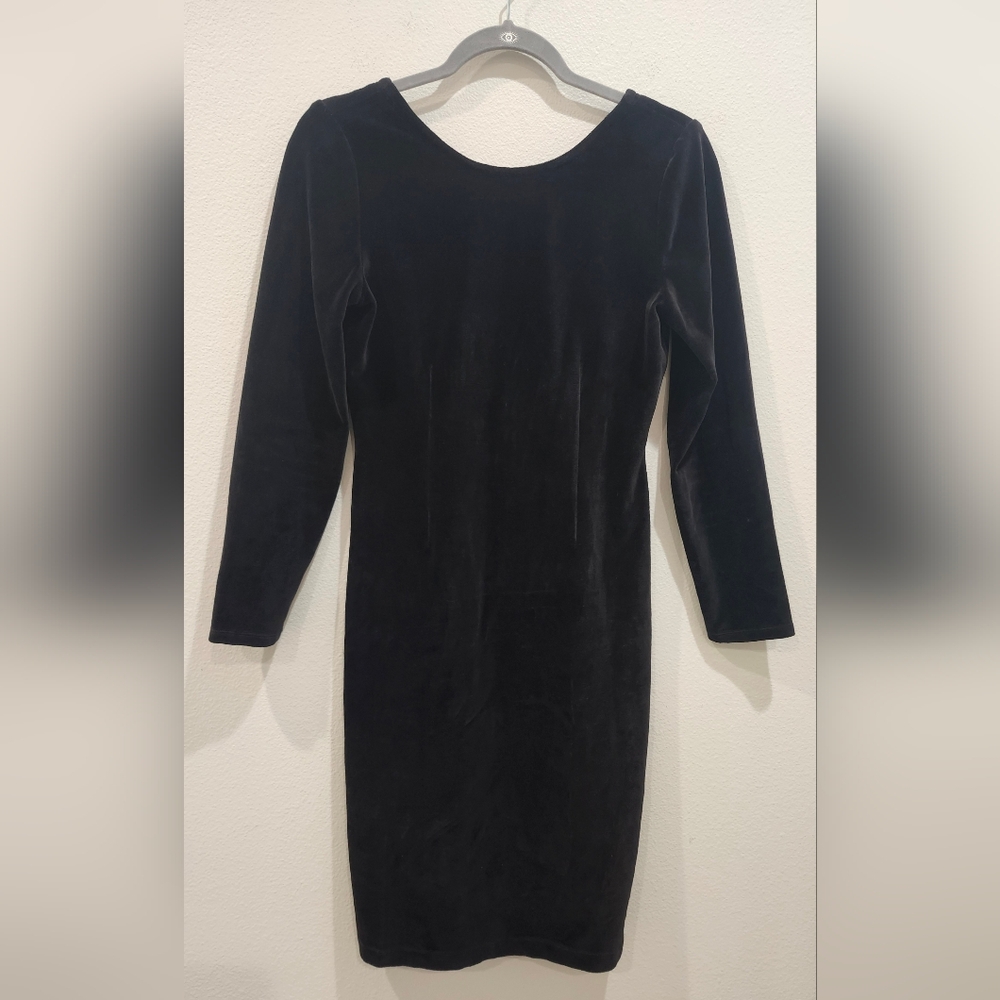 J CREW ITALIAN BLACK VELVET HATHAWAY DRESS MARIO BELLUCCI SZ 6 SCOOPBACK SHEATH - Picture 3 of 6